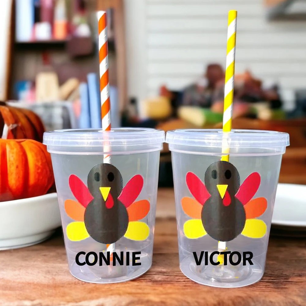 Personalized Thanksgiving Fall Kids Cup Party Favors