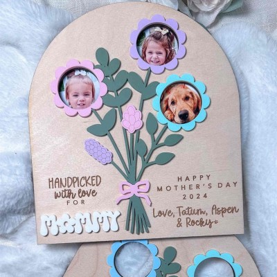 Personalized Flower Bouquet Photo Sign For Mother’s Day Gift