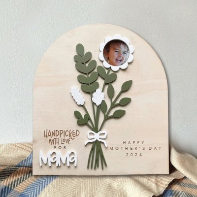 Personalized Flower Bouquet Photo Sign For Mother’s Day Gift